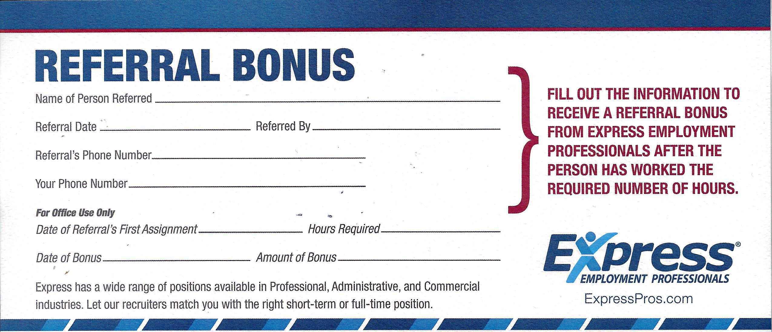 Referral Bonus Form
